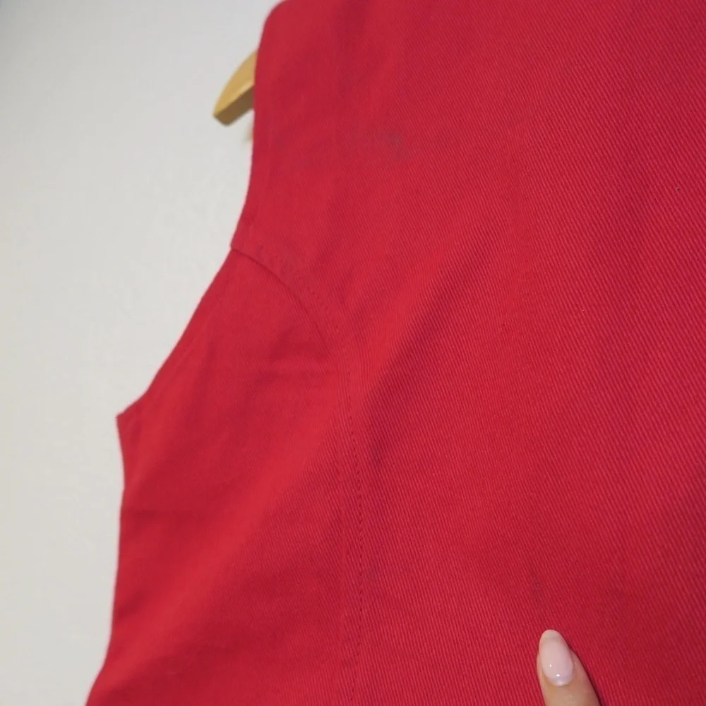 Valencia Red Western Crop Vest Cowboy Cowgirl Boho Button‎ Up Festival Concert